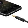 Aux Aux Mini Jack 3,5 mm 1m melns audio kabelis