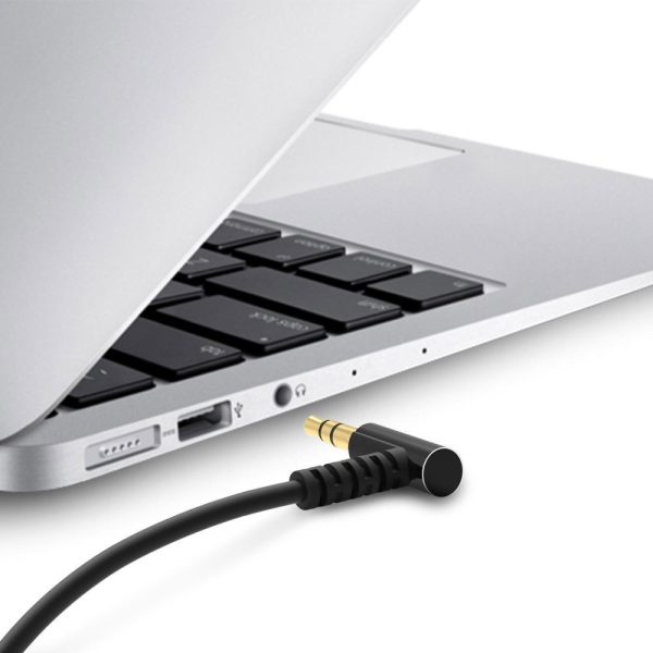 Aux Aux Mini Jack 3,5 mm 1m melns audio kabelis