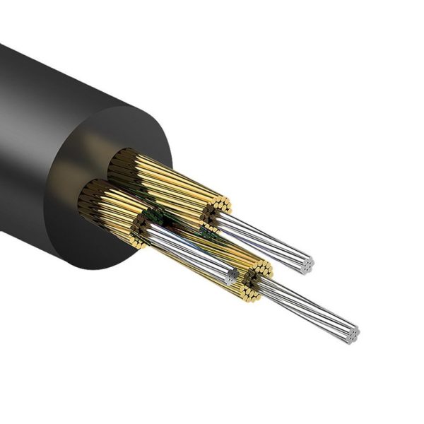 Aux Aux Mini Jack 3,5 mm 1m melns audio kabelis