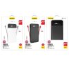 PowerBank 1000mah 2a + 3in1 zibens USB-C Micro USB 3A kabelis melns