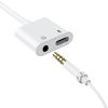 Adaptera adapteris USB-C austiņu izplatītājs-USB-C + 3,5 mm mini Jack White