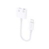 Adaptera adapteris USB-C austiņu izplatītājs-USB-C + 3,5 mm mini Jack White