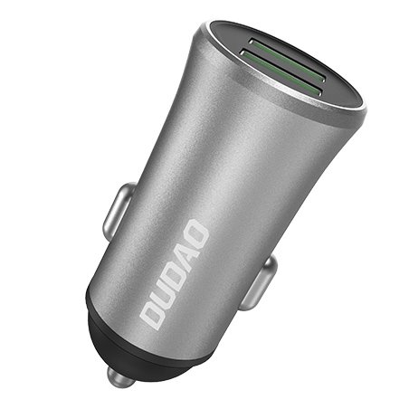 Viedā automašīnas lādētājs R6S 2X USB 3.4A sudrabs