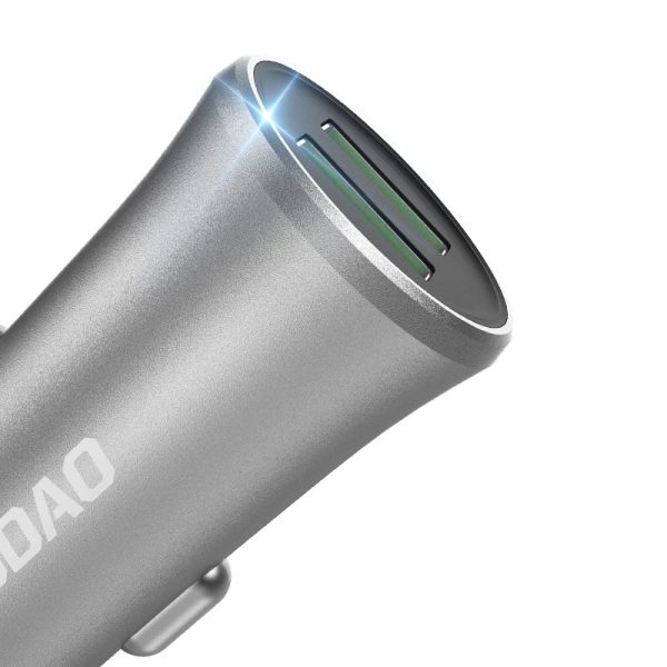 Viedā automašīnas lādētājs R6S 2X USB 3.4A sudrabs