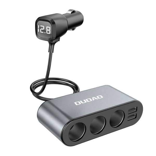 2x USB automašīnas lādētājs + 3x melns šķiltavas ligzdas sadalītājs