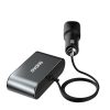 2x USB automašīnas lādētājs + 3x melns šķiltavas ligzdas sadalītājs