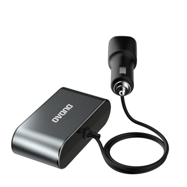 2x USB automašīnas lādētājs + 3x melns šķiltavas ligzdas sadalītājs