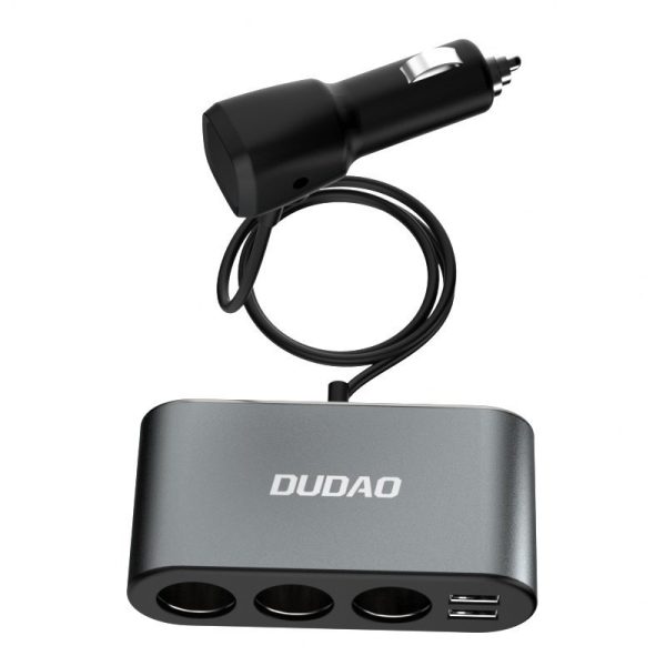 2x USB automašīnas lādētājs + 3x melns šķiltavas ligzdas sadalītājs