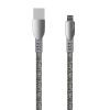 USB pīts kabelis - mikro USB 5A 1m pelēks