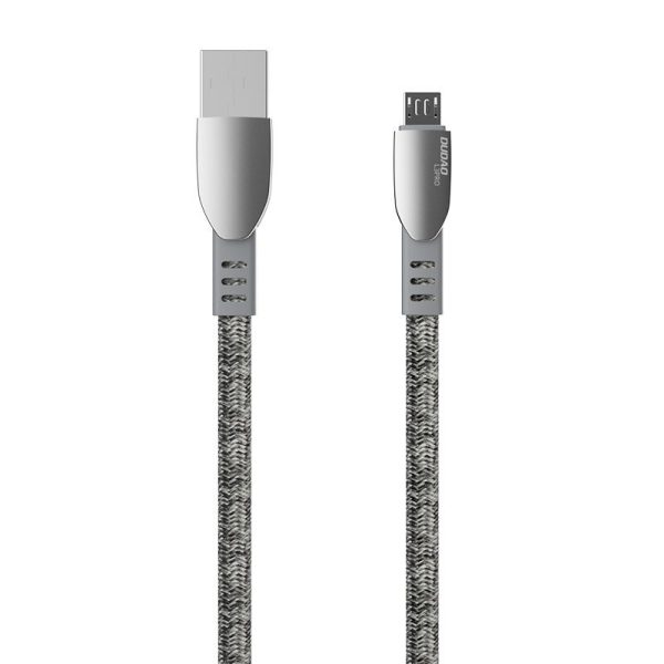 USB pīts kabelis - mikro USB 5A 1m pelēks
