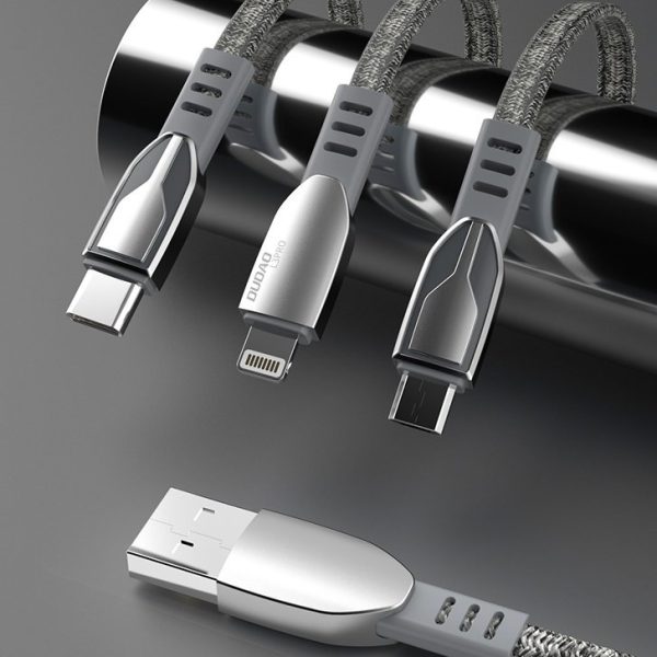 Izturīgs kabelis, USB pīts kabelis - mikro USB 5A 1m pelēks