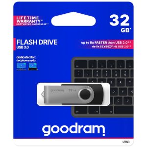 USB 32GB USB 3.2 Gen 1 UTS3 melns