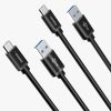 USB kabeļa kabelis - USB tipa C tips Super ātrs lādiņš 1 m melns