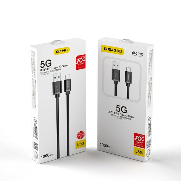 USB kabeļa kabelis - USB tipa C tips Super ātrs lādiņš 1 m melns