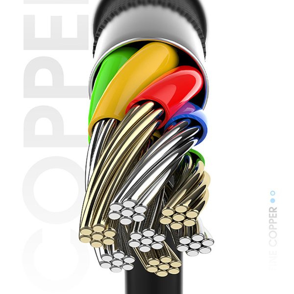USB kabeļa kabelis - USB tipa C tips Super ātrs lādiņš 1 m melns