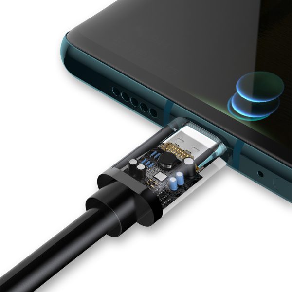 USB kabeļa kabelis - USB tipa C tips Super ātrs lādiņš 1 m melns