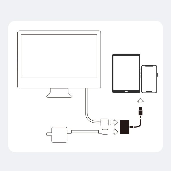 Adaptera adapteris no iPhone zibens uz HDMI FullHD + zibens balts