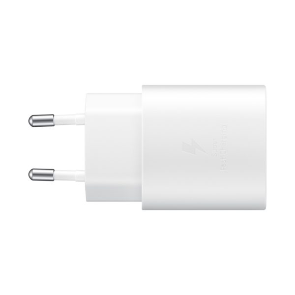 2in1 25W lādētājs + kabelis USB-C 1M balts kabelis