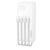 PowerBank K6Pro 1000mah Universal ar USB-C USB-C microUSB zibens balto kabeli