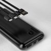 PowerBank K6Pro 1000mah Universal ar USB-C USB-C microUSB zibens melns kabelis