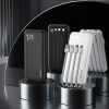 PowerBank K6Pro 1000mah Universal ar USB-C USB-C microUSB zibens melns kabelis