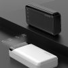 Ietilpīgs PowerBank 20 000 mAh ar 3 iebūvētiem USB-C microUSB zibens melniem kabeļiem