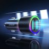 2x USB automašīnas lādētājs ar 24W fona apgaismojumu