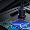 2x USB automašīnas lādētājs ar 24W fona apgaismojumu