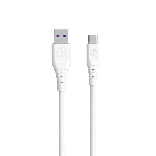 USB elastīgs kabeļa kabelis - USB -C 6A 1m balts