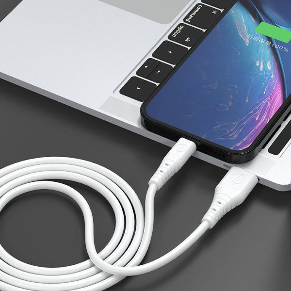 USB elastīgs kabeļa kabelis - USB -C 6A 1m balts