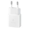 USB-C lādētājs 15W PD AFC + USB-C kabeļa baltais