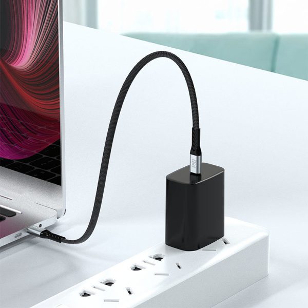 USB-C Red Red-USB-C L10C PD 100W 23cm melna kabelis kabelis