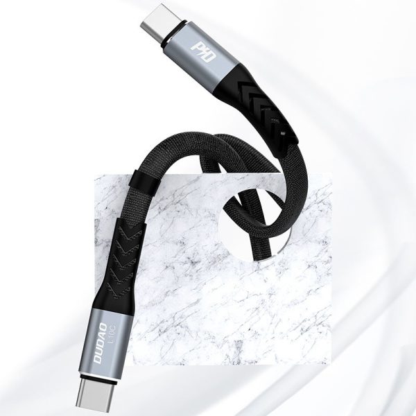 USB-C Red Red-USB-C L10C PD 100W 23cm melna kabelis kabelis