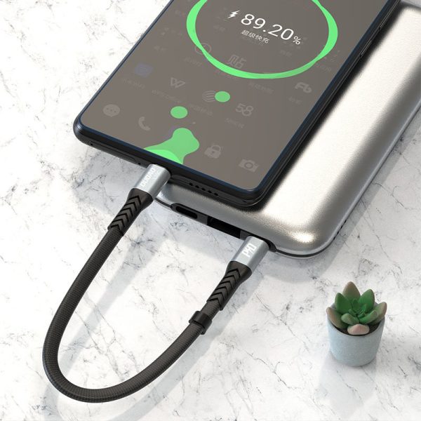 USB-C Red Red-USB-C L10C PD 100W 23cm melna kabelis kabelis