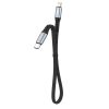 Kabeļa plakans kabelis īss iPhone USB -C - Lightning L10p Pd 20W 23cm melns