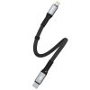 Kabeļa plakans kabelis īss iPhone USB -C - Lightning L10p Pd 20W 23cm melns