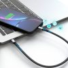 Kabeļa plakans kabelis īss iPhone USB -C - Lightning L10p Pd 20W 23cm melns