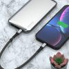 Kabeļa plakans kabelis īss iPhone USB -C - Lightning L10p Pd 20W 23cm melns