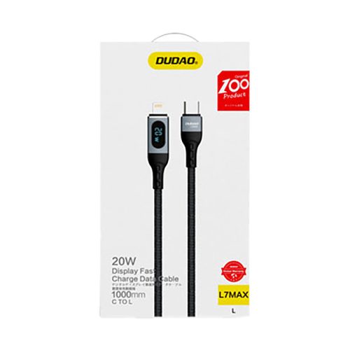 Kabelis Kabelis iPhone ātrai lādēšanai USB -C - zibens PD 20W 1m melns