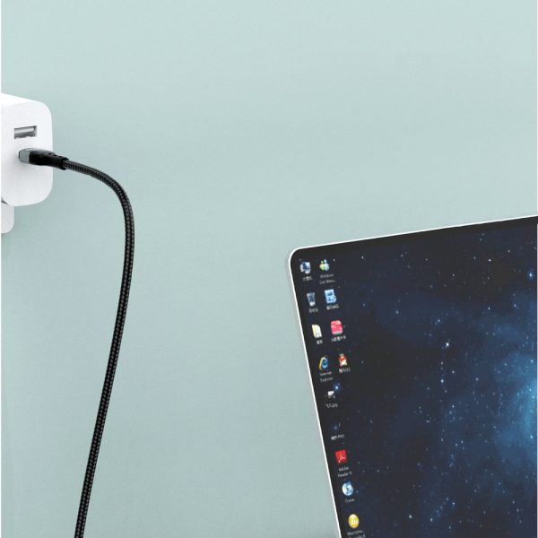 Kabelis Kabelis iPhone ātrai lādēšanai USB -C - zibens PD 20W 1m melns