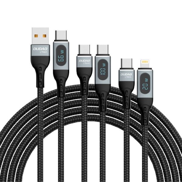 Kabelis Kabelis iPhone ātrai lādēšanai USB -C - zibens PD 20W 1m melns