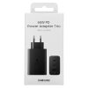 2x USB-C lādētājs un 1X USB PPS PD 65W QC 3.0 AFC FCP Black