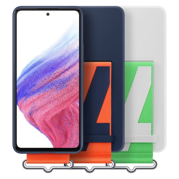 Korpusa pārklājums ar jostu Galaxy A53 5G siksnas silikona pārsega flotes zilā krāsā