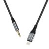 Aux Aux kabelis kokvilnas pītā iPhone zibens - mini ligzda 3,5 mm 1m pelēks