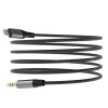 Aux Aux kabelis kokvilnas pītā iPhone zibens - mini ligzda 3,5 mm 1m pelēks