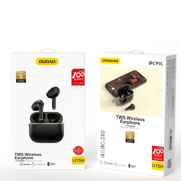 Bezvadu austiņas U15H TWS Bluetooth 5.1 melna