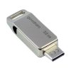 Pendrive 32GB divi USB 3.2 + USB-C otg ODA3 sudraba savienotāji