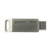 Pendrive 64GB divi USB 3.2 + USB-C otg ODA3 sudraba savienotāji