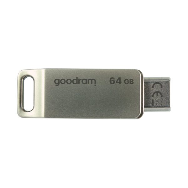 Pendrive 64GB divi USB 3.2 + USB-C otg ODA3 sudraba savienotāji