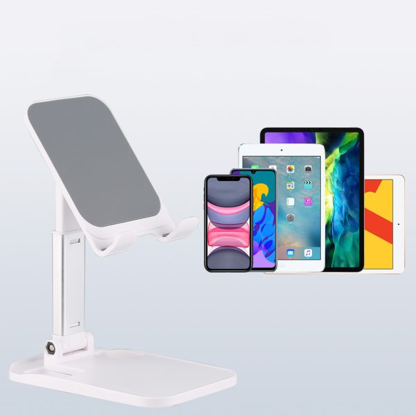 Stand Stand Solding uz tālruņa planšetdatora 4-8 '' uz galda balta